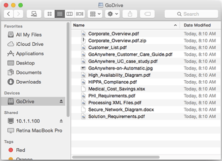 GoDrive Folder access